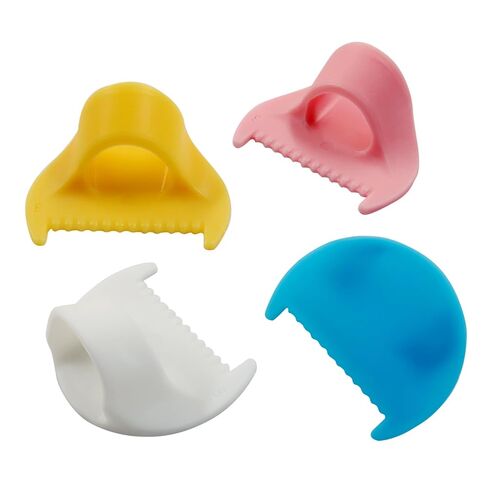 VDAMZVO 4 قطع قفل غرزة الحافة ومقياس الخياطة، مجموعة أدوات الخياطة DIY أداة صغيرة لخياطة أصابع الخياطة، مساعدات خياطة اللحف للمبتدئين (3 مم + 4 مم) in Kuwait