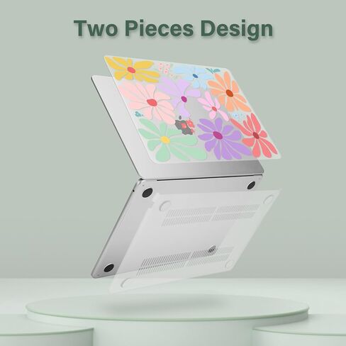 حافظة MOSISO متوافقة مع جهاز MacBook Air 13 بوصة 2025 2024 2023 2022 M4 A3240 M3 A3113 M2 A2681، غطاء صلب من البلاستيك وغطاء لوحة مفاتيح وواقي شاشة لجهاز MacBook Air 13.6 بوصة، ديزي ملون in Saudi Arabia