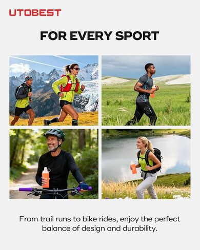 قارورة ناعمة من UTOBEST، 2 عبوة من زجاجات الجري الناعمة سعة 350 مل، قارورة تشغيل قابلة للطي من مادة TPU، قارورة محمولة قابلة للطي محمولة للسفر والسفر والمشي لمسافات طويلة وركوب الدراجات في المدينة والمشي باللون البرتقالي in Kuwait