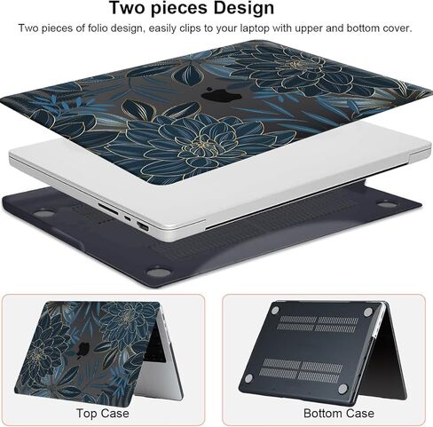 حافظة ليوبارد لجهاز ماك بوك برو 14 بوصة 2025-2021 M5 M4 M3 M2 M1 Pro/Max Chip A3434 A3112 A3185 A3401 A2918 A2992 A2779 A2442، غلاف بلاستيكي صلب بطباعة حيوان الفهد وغطاء لوحة المفاتيح، طباعة جلد الفهد الأسود in Kuwait