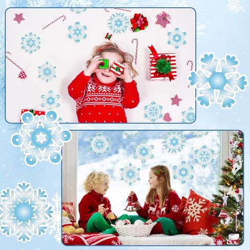 Qilery 100 Pcs Large Paper Snowflakes Cutouts with 2 Pcs Marker Pens Winter Snowflakes Bulletin Board Decoration for Xmas Winter Crafts Project Party Supplies(Blue and White,Frozen Style) in Saudi Arabia