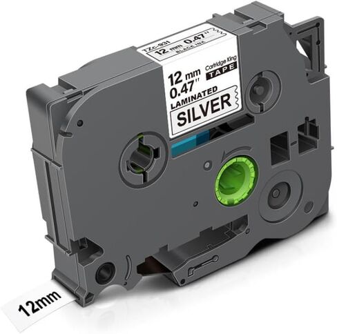 12mm TZe-White-Label TZ231 TZ 231 131 Black On White Laminated Tape Compatible with Label Printer Models for Part Number TZ231(Black on Silver) in Saudi Arabia