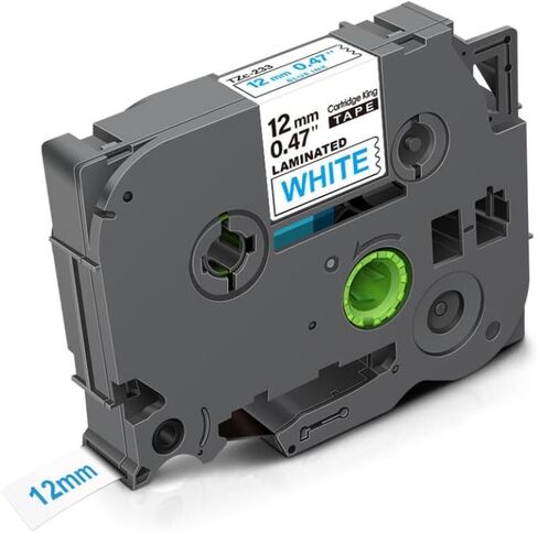 12mm TZe-White-Label TZ231 TZ 231 131 Black On White Laminated Tape Compatible with Label Printer Models for Part Number TZ231(Black on Silver) in Saudi Arabia