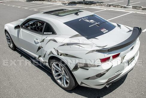 لسيارة شيفروليه كمارو 2010-2013 | EOS ZL1 Style جناح غطاء صندوق السيارة الخلفي مع حشوة من الألومنيوم باللون الأسود اللامع في المنتصف (بلاستيك ABS - مطلي باللون الأسود اللامع) in Kuwait