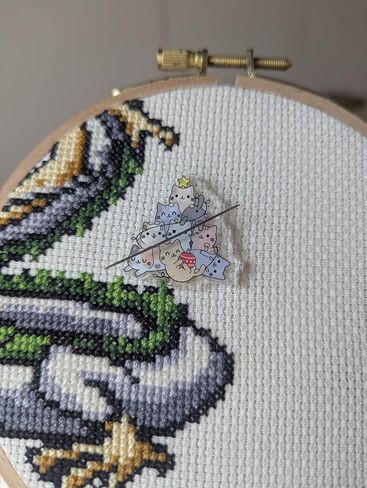 GingerStitch AU Magnetic Needle Minder, Kawaii Cat Design, Acrylic Cross Stitch Embroidery Accessory, Melbourne Collection in Kuwait