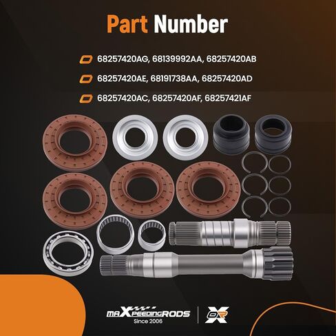 طقم عمود متوسط ​​للمحور التفاضلي الأمامي الأيمن من maxpeedingrods لـ 2012-2018 Ram 1500 4WD طقم عمود داخلي، 68257420AF 68257421AF 68257422AF 722N695BKA in Saudi Arabia