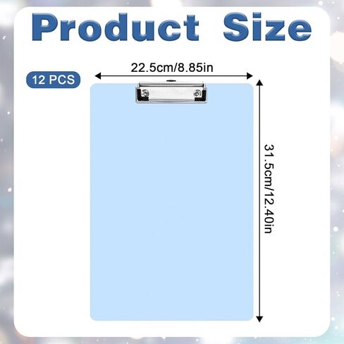 12 Pack Clipboards with Pen Holder 8.5x12.4 Multicolor Clip Board Plastic Standard A4 Letter Size Hanging Clipboards for Classroom, Students, Kid, Woman, Office & School Supply, 4 Color in Saudi Arabia