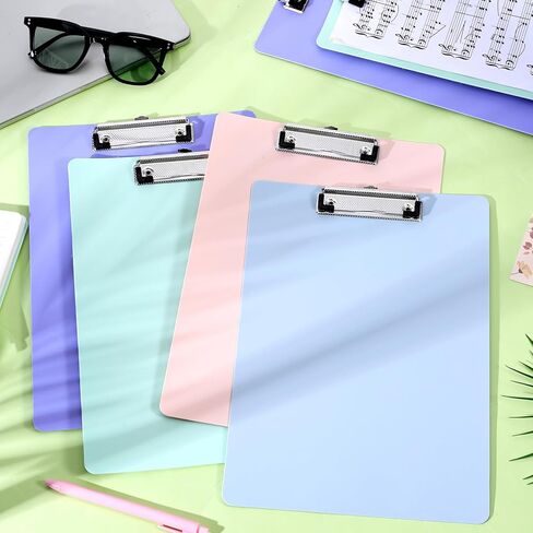 12 Pack Clipboards with Pen Holder 8.5x12.4 Multicolor Clip Board Plastic Standard A4 Letter Size Hanging Clipboards for Classroom, Students, Kid, Woman, Office & School Supply, 4 Color in Saudi Arabia