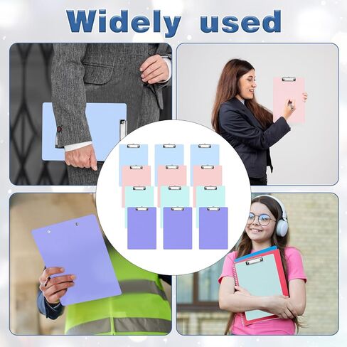 12 Pack Clipboards with Pen Holder 8.5x12.4 Multicolor Clip Board Plastic Standard A4 Letter Size Hanging Clipboards for Classroom, Students, Kid, Woman, Office & School Supply, 4 Color in Saudi Arabia