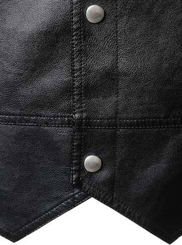 FANARCHER Motorcycle Vest for Men,Western Style Faux Leather Sleeveless Jacket with Snap Button in Saudi Arabia