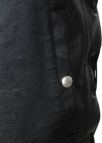 FANARCHER Motorcycle Vest for Men,Western Style Faux Leather Sleeveless Jacket with Snap Button in Saudi Arabia