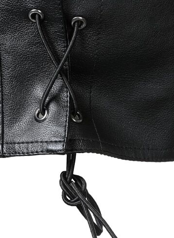 FANARCHER Motorcycle Vest for Men,Western Style Faux Leather Sleeveless Jacket with Snap Button in Saudi Arabia