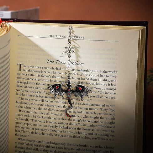 Vintage Bookmark Sword Book Mark with 4th Wing and Gray Dragon Chain Pendant-Fantasy Book Marks for Reading Women, Men, Book Lovers, Girls, Teens, Teachers and Students Handmade Bookmarks in Saudi Arabia