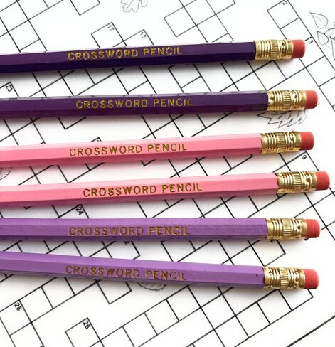 Crossword Pencils Set, 6-Pack, Crossword Gift, Puzzler Gift (Orange/Black/White) in Saudi Arabia