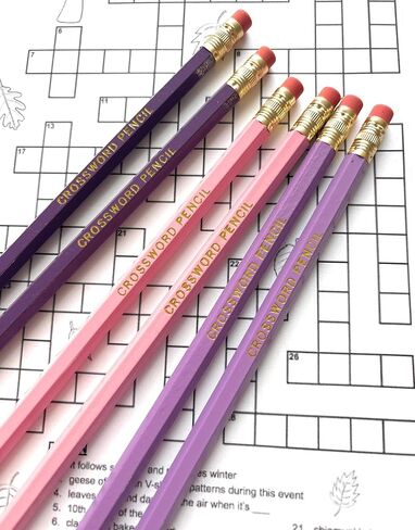 Crossword Pencils Set, 6-Pack, Crossword Gift, Puzzler Gift (Orange/Black/White) in Saudi Arabia