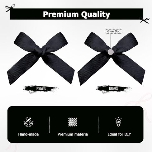 100PCS Mini Pink Bows Decoration with Glue Dots, Tiny Satin Ribbon Ornaments for DIY, Crafts, Favors, Fit for Wedding, Birthday, Bachelorette Party, Bridal Shower, Engagement, Baby Shower in Saudi Arabia