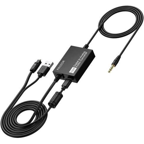 PROZOR 192kHz Digital to Analog Audio Converter, DAC Digital SPDIF Optical Toslink to 3.5mm Converter in Kuwait