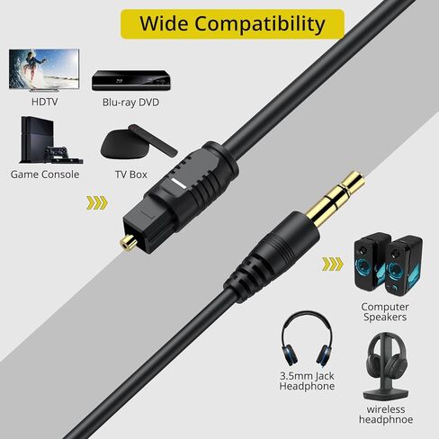 PROZOR 192kHz Digital to Analog Audio Converter, DAC Digital SPDIF Optical Toslink to 3.5mm Converter in Kuwait