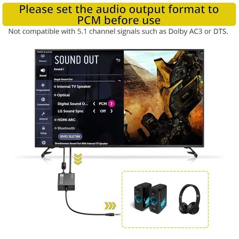 PROZOR 192kHz Digital to Analog Audio Converter, DAC Digital SPDIF Optical Toslink to 3.5mm Converter in Kuwait