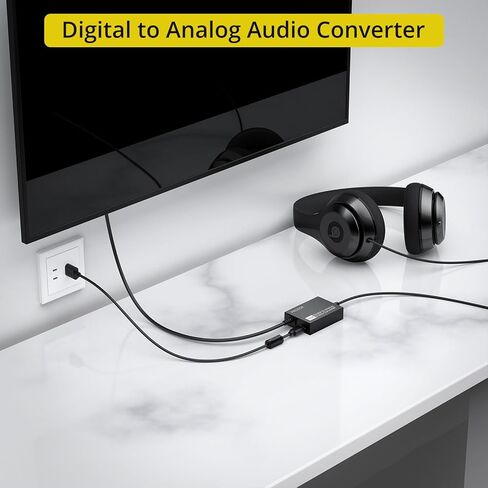 PROZOR 192kHz Digital to Analog Audio Converter, DAC Digital SPDIF Optical Toslink to 3.5mm Converter in Kuwait