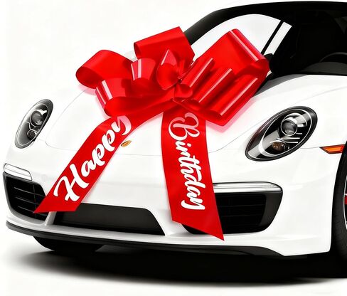 30 Inch Giant Red Car Bow - Extra Large Birthday Bow for Car, Big Gift Bow for Present, New Vehicle Accessories, Happy Birthday Ribbon Surprise in Saudi Arabia