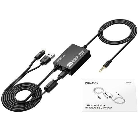 PROZOR 192kHz Digital to Analog Audio Converter, DAC Digital SPDIF Optical Toslink to 3.5mm Converter in Kuwait