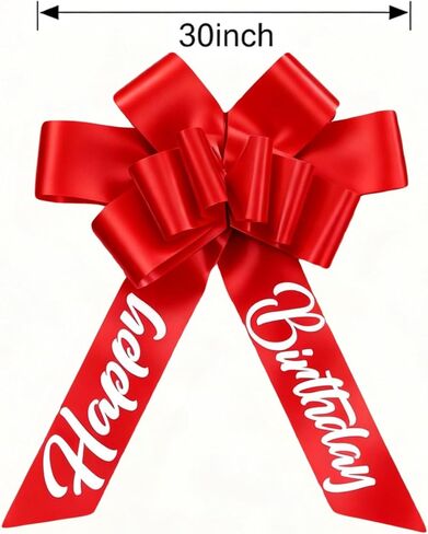 30 Inch Giant Red Car Bow - Extra Large Birthday Bow for Car, Big Gift Bow for Present, New Vehicle Accessories, Happy Birthday Ribbon Surprise in Saudi Arabia
