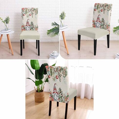 Savannan Chair Covers for Dining Room Set of 6,Stretch Dining Chair Slipcover Removable Chair Protector Covers, Watercolor Peacock Feather Teal Blue Turquoise Floral Green Leaf in Kuwait