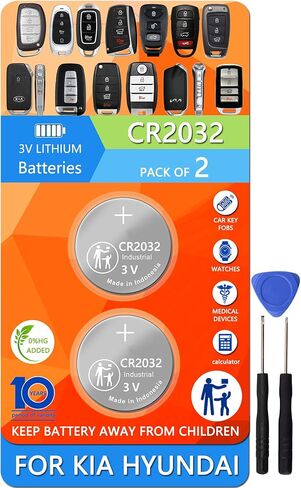 Key Fob Replacement Batteries for Hyundai KIA (Elantra Sonata Tucson Santa Fe Accent Kona Palisade Sportage Sorento Soul Forte Optima K5 Rio Sedona NIRO Seltos EV6 etc.) Key Remote in Kuwait
