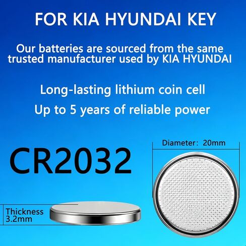 Key Fob Replacement Batteries for Hyundai KIA (Elantra Sonata Tucson Santa Fe Accent Kona Palisade Sportage Sorento Soul Forte Optima K5 Rio Sedona NIRO Seltos EV6 etc.) Key Remote in Kuwait
