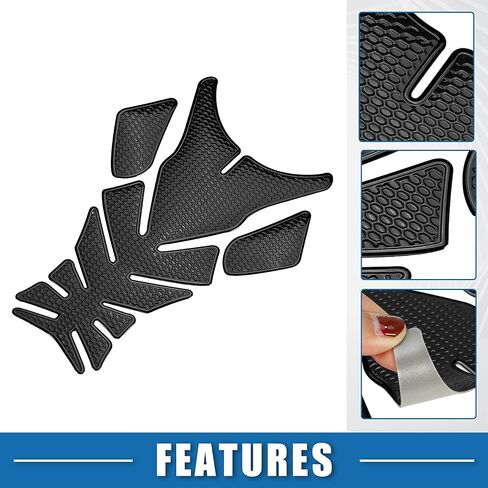 Universal 3D Motorcycle Gas Tank Decal 7.76''x5.63'' Gas Tank Protector Sticker Fuel Oil Gas Tank Pad Protector Sticker Decal PVC Rubber Black in Saudi Arabia