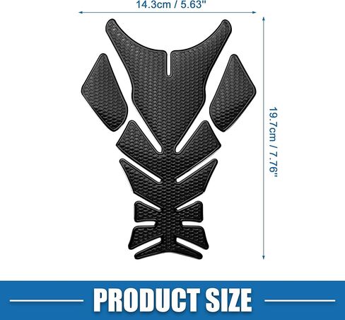 Universal 3D Motorcycle Gas Tank Decal 7.76''x5.63'' Gas Tank Protector Sticker Fuel Oil Gas Tank Pad Protector Sticker Decal PVC Rubber Black in Saudi Arabia