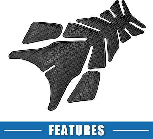 Universal 3D Motorcycle Gas Tank Decal 7.76''x5.63'' Gas Tank Protector Sticker Fuel Oil Gas Tank Pad Protector Sticker Decal PVC Rubber Black in Saudi Arabia