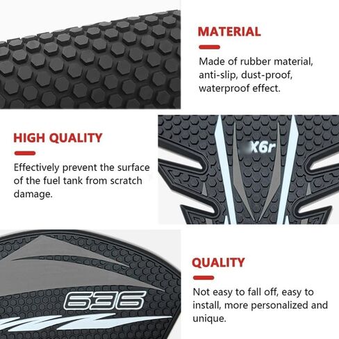 for Ninja ZX6R ZX 6R ZX-636 Ninja zx6r zx636 2025 2024 2023-2009 New Accessories Fuel Tank Sticker Motorcycle Fuel Tank Traction pad zx6r Fuel Tank Grip Fuel Tank Sticker Fuel Tank Grip (Grey) in Saudi Arabia
