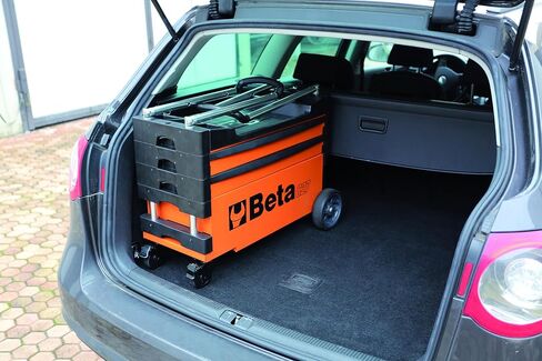 Beta C27S Black Collapsible Tool Cart, 4" Steering Casters w/Brake, 110 lb Capacity in Kuwait