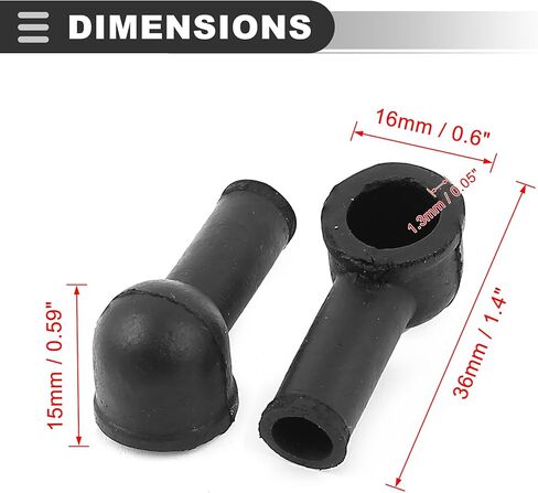 Motoforti Universal Terminal Insulating Cover, Rubber, Black, 10 Pcs in Saudi Arabia