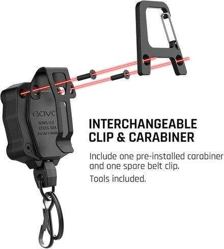 GOVO T1 Retractable Keychain, 9.5 Oz Retraction Force, 34" Steel Cable in Saudi Arabia