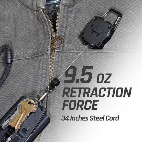 GOVO T1 Retractable Keychain, 9.5 Oz Retraction Force, 34" Steel Cable in Saudi Arabia