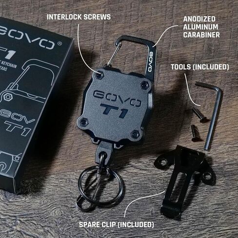 GOVO T1 Retractable Keychain, 9.5 Oz Retraction Force, 34" Steel Cable in Saudi Arabia