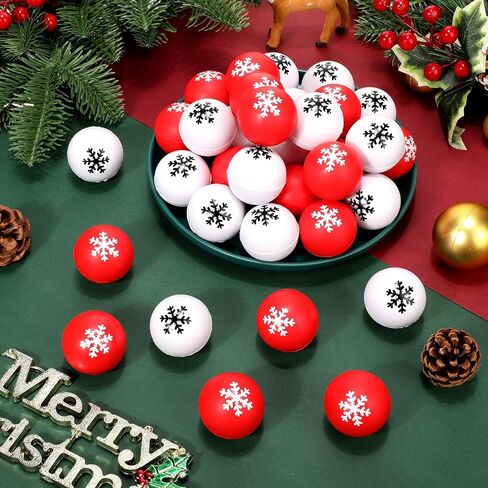 Kasyat 36 Pcs Christmas Stress Ball Snowman Stress Relief Toys Cute Snowflake Christmas Party Favors for Party Bag Filler Stocking Stuffers Gifts Suitable for Ages Above 3(Snowman) in Saudi Arabia