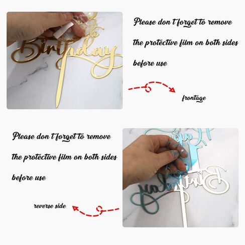 Happy 50th Birthday Cake Topper，Mirrored Gold Acrylic Birthday Topper for Cheers to 50 Years Birthday/Anniversary Party Decoration Ideas, Perfect Keepsake for your family and friends(50th) in Saudi Arabia