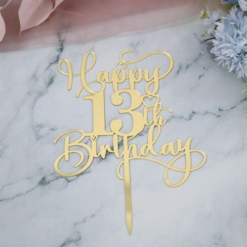Happy 50th Birthday Cake Topper，Mirrored Gold Acrylic Birthday Topper for Cheers to 50 Years Birthday/Anniversary Party Decoration Ideas, Perfect Keepsake for your family and friends(50th) in Saudi Arabia