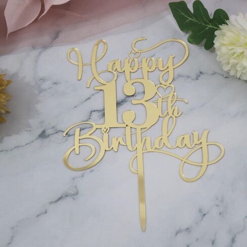 Happy 50th Birthday Cake Topper，Mirrored Gold Acrylic Birthday Topper for Cheers to 50 Years Birthday/Anniversary Party Decoration Ideas, Perfect Keepsake for your family and friends(50th) in Saudi Arabia