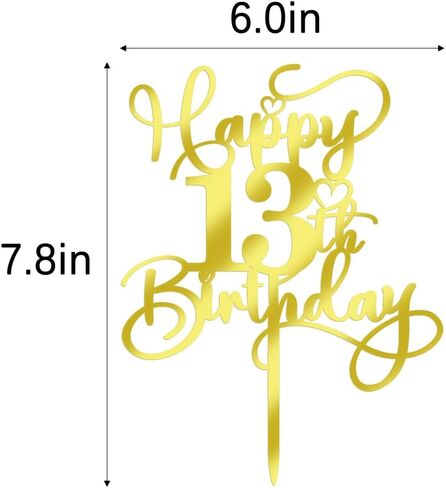 Happy 50th Birthday Cake Topper，Mirrored Gold Acrylic Birthday Topper for Cheers to 50 Years Birthday/Anniversary Party Decoration Ideas, Perfect Keepsake for your family and friends(50th) in Saudi Arabia