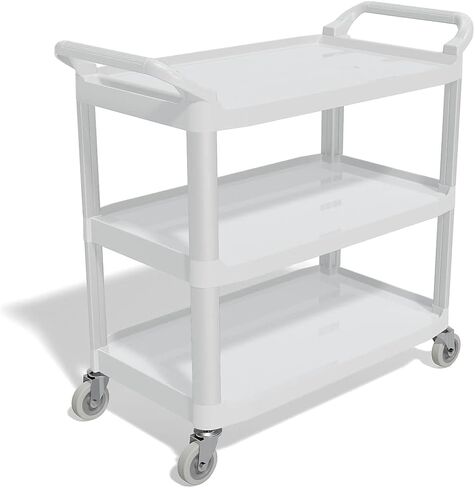Staples Plastic Utility Cart with Wheels Gray in Saudi Arabia