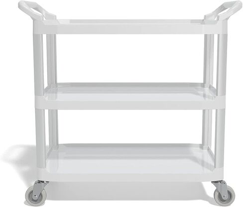 Staples Plastic Utility Cart with Wheels Gray in Saudi Arabia
