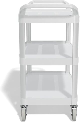 Staples Plastic Utility Cart with Wheels Gray in Saudi Arabia