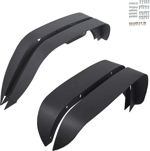 HECASA Front&Rear Fender Flare Compatible with 2007-2018 Jeep Wrangler JK JKU Unlimited (2/4 Doors), Full Mud Flaps Guards Fender Extensions Kit 4Pcs in Saudi Arabia