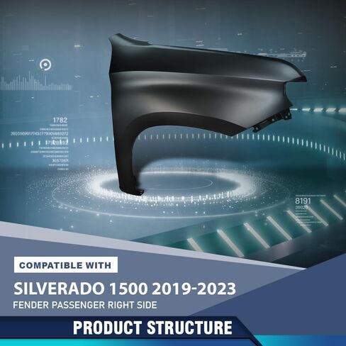 PIT66 الجبهة اليسرى الحاجز الأسود متوافق مع تشيفي سيلفرادو 1500 2019 2020 2021 2022 2023، صالح سيلفرادو 1500 LTD 2022 84502610، GM1240411 in Saudi Arabia