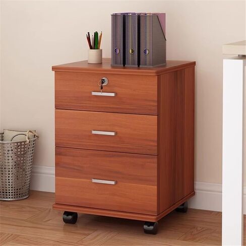 Filing Cabinet Low Cabinet with Drawer File Cabinet File Storage Cabinet Simple Locking Mobile Office File Cabinet File Storage Cabinets(Brown) in Saudi Arabia